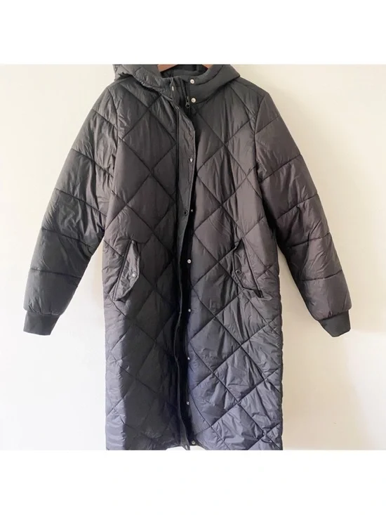 Diamond Quilted Long Puffer Jacket - Picture 5 of 7